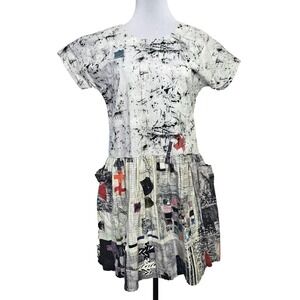 Kim Messier Womens‎ M Abstract Street Urban Artsy Tshirt Dress S/S Boatneck